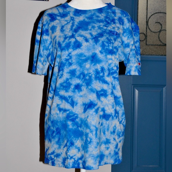 Champion Tops - Champion Blue Tie-Dye Short Sleeve T-Shirt